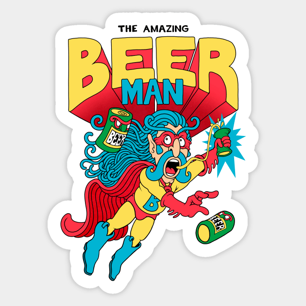 The Amazing Beer Man Sticker by Copenhagen Poster